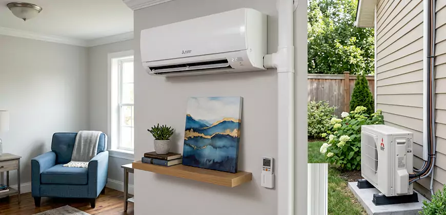 Wall Mounted Heat Pump Setup in La Mesa