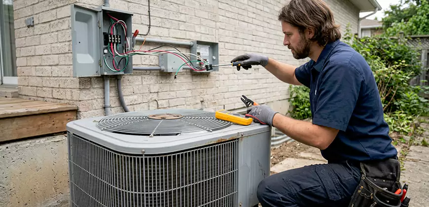 Exterior AC Unit Electrical Repair in La Mesa